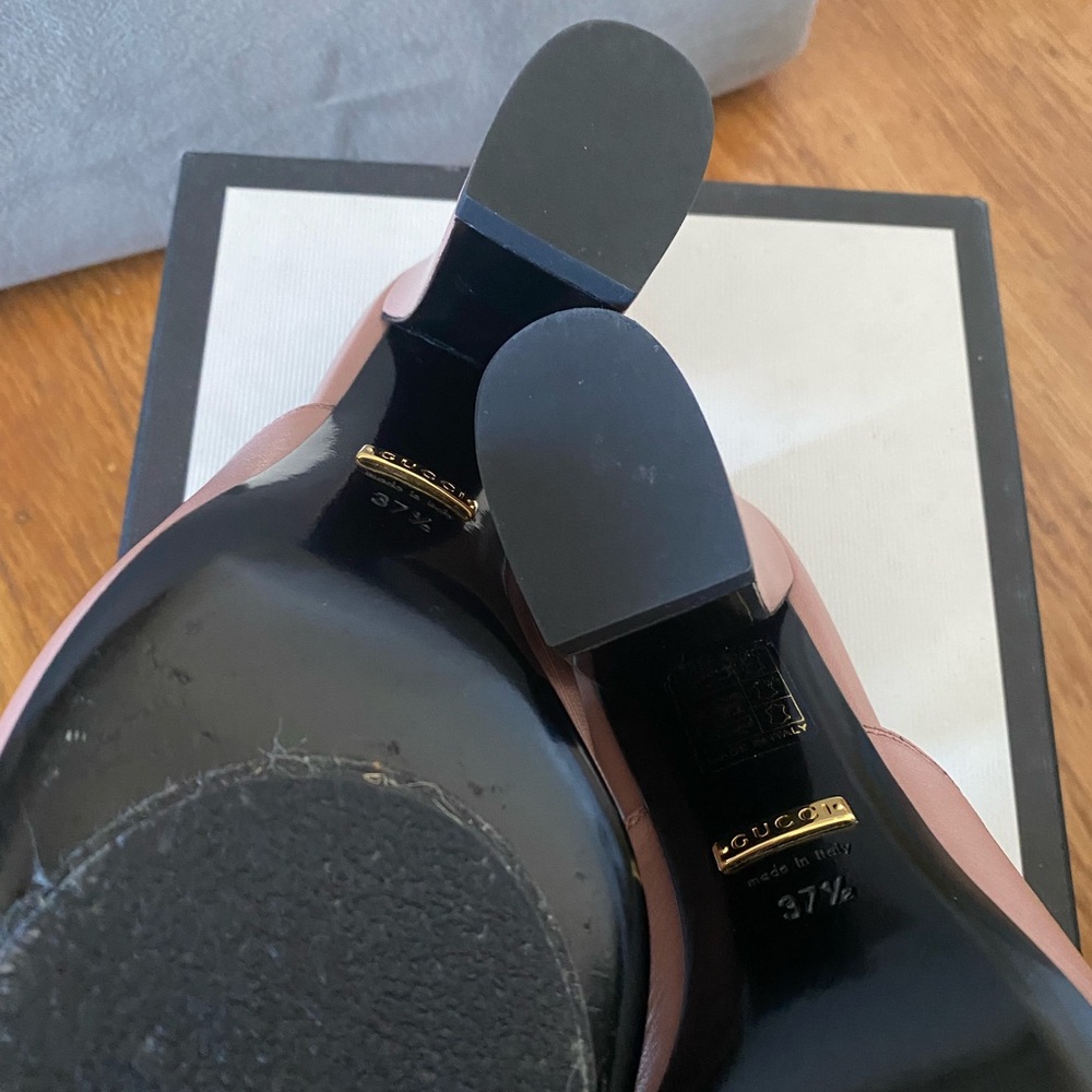 Gucci Malaga Kid Princetown Horsebit Mules/Slides Size 37.5 US 7 in Crystal Pink - Picture 5 of 8